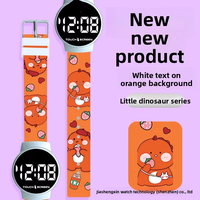 Jam Tangan Digital Plastik LED Minimalis Desain Kreatif Motif Kartun Baru 2026 untuk Pelajar Anak-anak Unisex Laki-laki Perempuan