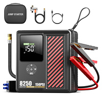 Démarreur de secours 2700A Peak pour voiture, moto, camion, avec compresseur d'air 150 PSI, batterie 13200 mAh, booster de batterie 760 CCA, gonfleur de pneus 12V