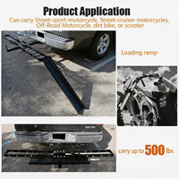 Porte-moto avec rampe pour récepteur de 2 pouces, capacité 500 LBS, pliable, en acier robuste, pour vélos et scooters, compatible SUV, camion et pick-up