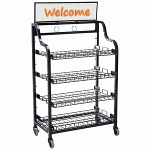 Siêu Thị Kim Loại 4 Tầng Bakery <span class=keywords><strong>Wire</strong></span> Store Phụ Kiện Thực Phẩm Đồ Uống Hiển Thị <span class=keywords><strong>Rack</strong></span> - Product Image 1