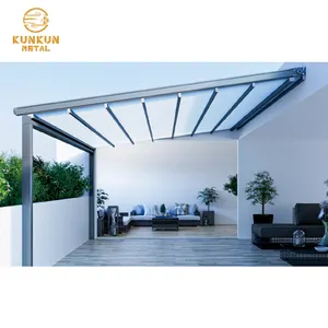 Awning Suppliers Outdoor Electric Waterproof Acrylic Fabric Aluminum Frame Full Cassette Retractable Arm Awning Customized