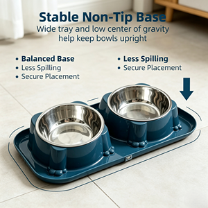Ensemble de deux gamelles anti-fourmis pour animaux de compagnie, en acier inoxydable, pour chien et chat, avec isolation contre les insectes, gamelle amovible en métal - Product Image 4