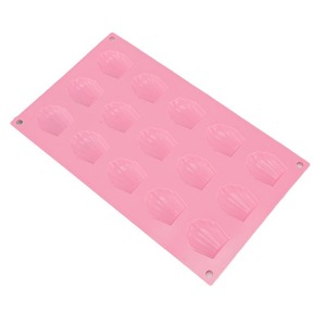 Silicone Seashell Mold 15 Cavity Pink Oven Safe Dishwasher Safe Baking Pastry Tool - Product Image 1