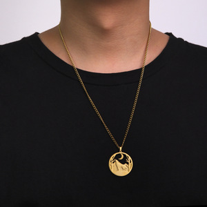 Lobo collar Luna nieve cadena Animal sobrenatural amuleto talismán regalo para mujer hombre chica joyería de acero inoxidable - Product Image 5