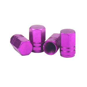 Tapas de Válvula Hexagonales de Aleación de Aluminio en Negro, Rojo, Azul, Dorado y Plateado para Modificación de Neumáticos de Auto, Estándar Americano, Sin Cámara - Product Image 4