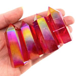 Wholesale Healing <b>Crystal</b> Stone Carving Crafts Aura Red Clear Quartz Point <b>Tower</b> for Home Decoration Mother's Day Christmas - Product Image 4