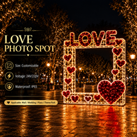 Cadre photo en métal avec inscription 'Love', guirlande lumineuse LED, certifié CE, étanche IP65, décoration pour centre commercial, mariage, Saint-Valentin, motif lumineux