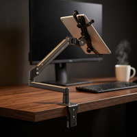 Support de bureau flexible et réglable de haute qualité avec pince pour téléphone et tablette, support de montage en aluminium long pour iPad compatible
