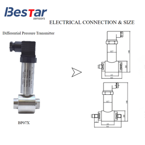 Sensor Transmissor de Pressão Diferencial Bestar 0.25%FS 2.5MPa 4-20mA 12-36VDC 24VDC para Ar - Product Image 4