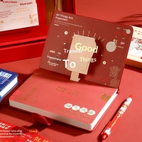 Carnet d'étudiant avec page de titre tridimensionnelle pour la saison des diplômes, ensemble cadeau créatif personnalisable avec emballage en boîte cadeau
