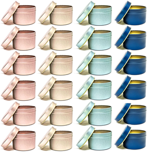 Boîtes à bougies en métal de 2 oz, 4 oz, 6 oz, 8 oz, noires, blanches, dorées, argentées, or rose, bleues, bleu clair, pour l'emballage de bougies et de bonbons - Product Image 6