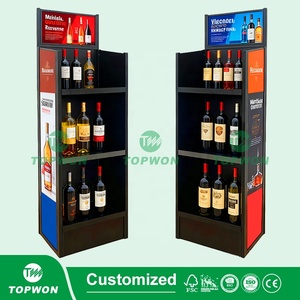 Estante de exhibición de metal de supermercado personalizado, estante de exhibición de piso de metal de 3 niveles y 4 niveles, soporte de exhibición de metal para cerveza, bebidas, vino - Product Image 2