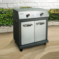 Cuisinière à gaz extérieure intégrée en acier au carbone de qualité supérieure avec support de gril épaissi Surface antiadhésive Dompteur de flamme Dessus de table de sécurité