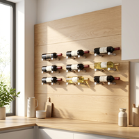 Support mural modulaire en aluminium pour bouteilles de vin, style minimaliste moderne, pour présentoir de bar et quincaillerie d'armoires.