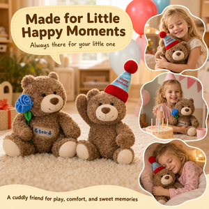 <span class=keywords><strong>Orsacchiotto</strong></span> di Peluche con Cappello da Festa, Morbido e Peloso, Marrone, per Regalo di <span class=keywords><strong>Compleanno</strong></span> e Decorazione - Product Image 5