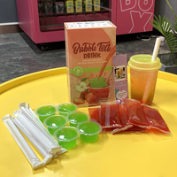 Minuman buah teh gelembung hijau Apple, paket kotak rasa minuman teh dingin instan
