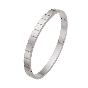 Wholesale Custom 18K Gold Plated Stainless Steel Unisex Engraved Geometric Trendy Fashion <b>Bangle</b> - Product Image 5