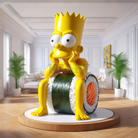 Les Simpsons Statue Sushi Décorations Personnalisées Grand Dessin Animé Poupée Modèle Animation Oeuvre Restaurant Hôtel Restaurant Bienvenue