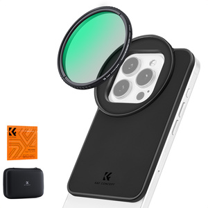 Adaptateur de montage d'objectif magnétique K&F Concept 6,7/6,1 pouces avec <span class=keywords><strong>filtre</strong></span> CPL/ND2-32 variable de 67 mm compatible avec iPhone - Product Image 1