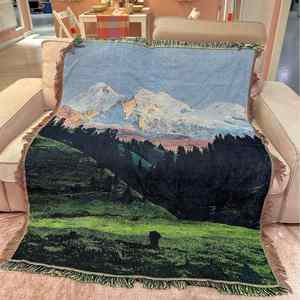New Landscape Decorative Blanket Jacquard Tapestry Outdoor <b>Camping</b> Blanket Universal <b>Sofa</b> Throw <b>Sofa</b> Rug Tablecloth Blanket - Product Image 5
