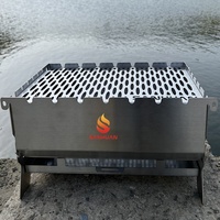 Barbecue portable en acier inoxydable pliable, anti-rouille, facile à nettoyer, sans outil, compact, pour balcon, camping, faible teneur en carbone