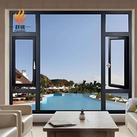 Ventana Abatible de Aluminio con Rotura de Puente Térmico, Moderna y de Alta Calidad, con Malla de Seguridad y Herrajes Alemanes para Proyectos Residenciales