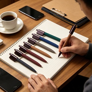 Stylo gel 0,5 mm couleur bonbon, corps métallique, pour usage professionnel, bureautique et étudiant, avec impression de logo personnalisée pour publicité et signatures - Product Image 6
