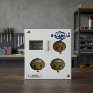 Boîtier de distribution industriel 3 prises DP MCB 20/2 AMP, boîtier métallique, indice de protection IP66, garantie 10 ans, modèle KK52 OMDMS Gujarat - Product Image 3