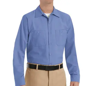 Рубашка мужская с длинными рукавами, модная сорочка из хлопка, на пуговицах, с длинным рукавом, синяя