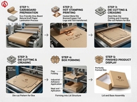 Boîte à cadeau rigide en papier kraft, coffret en papier avec modèle de couvercle, 12 pièces
