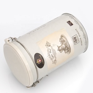 Nhà máy tùy chỉnh màu đen kim loại hộp thiếc hình tròn xi lanh với bản lề Nắp <span class=keywords><strong>Cookie</strong></span> đường tính năng tùy chỉnh in logo - Product Image 4