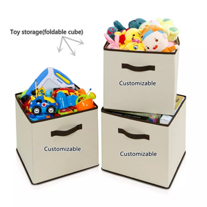 Custom Made Household toy cloth organizer Non Woven Fabric foldable storage cube bin box