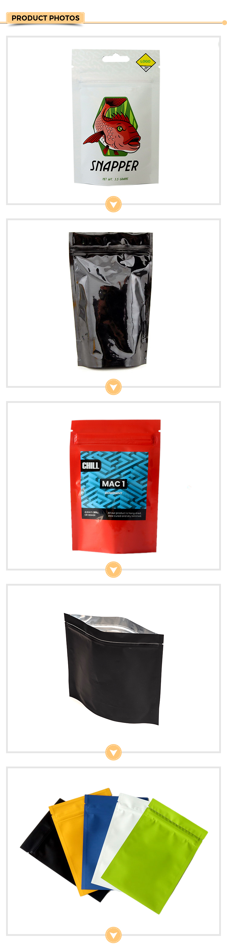 ziplock Smell Proof Food Storage Hologram Holographic Rainbow Color Resealable Zip Lock Zipper Mylar Bags