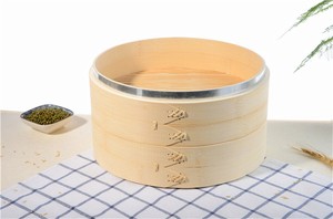 餃子用<span class=keywords><strong>DIY</strong></span>蒸し器 ステンレス製 円形竹製蒸し籠 12インチ（30cm）型付き 15cm 天然竹製蒸し器 - Product Image 3