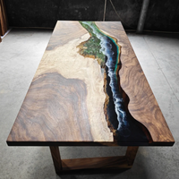 Table de salle à manger en bois de noyer massif, fabrication directe d'usine de meubles pour la maison, table de cuisine, table en résine époxy