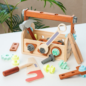 Outil de serrage à vis pour enfants Montessori <span class=keywords><strong>bois</strong></span> bricolage étui de transport jeu éducatif écrou jouets pour garçons filles - Product Image 3
