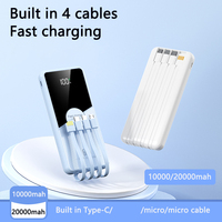 Chargeur portable 22.5W Power Bank 20000 mah Câble intégré USB C PD PowerBanks 20000 Mah Charge rapide Haute capacité