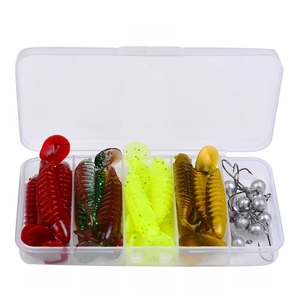 Venta al por mayor 30 piezas por caja 34G Señuelos de Pesca suaves conjunto cangrejo fantasma Camarón cola de buey gusano flor cola gusano - Product Image 1