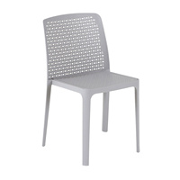 Chaise de salle à manger d'extérieur empilable moderne en polypropylène gris