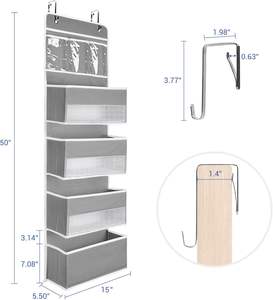 Organizador de Almacenamiento 2 en 1 para Colgar Sobre la Puerta, Organizador de Armario con 6 Estantes para Colgar Sobre la Puerta - Product Image 3