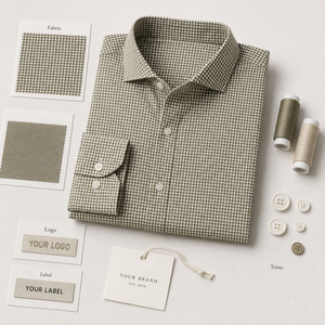 Custom Shirts <b>Mens</b> Long Sleeve Checkered Button Down Business <b>Dress</b> Shirt Custom Logo Private Label OEM Wholesale Manufacturer - Product Image 3