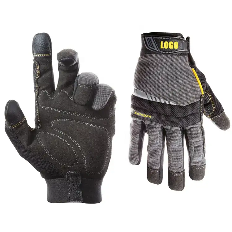 Kunden spezifisches Leder handwerk High Grip Shrink Resistant Verbesserte Geschicklichkeit Robuste dehnbare mechanische Arbeits handschuhe