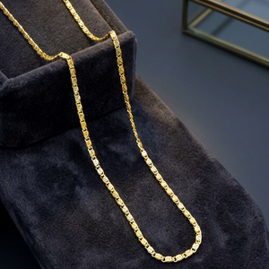 Collier chaîne byzantine plaqué or 14K 18K 24K en gros, collier chaîne tendance, design de chaîne moderne, chaîne en laiton - Product Image 6
