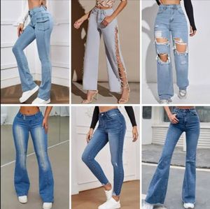 2026 Factory Clearance Cheap Stretch Slim Fit Women's <b>Bell</b> Bottom Jeans Fashion Casual Polyester/Cotton Summer Mixed Shipment - Product Image 4