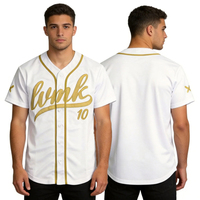 Desain Kaos Bisbol Sendiri, Pakaian Bisbol & Softball, Bordir Benang Emas, Jersey V-Neck Putih, Sweatshirt