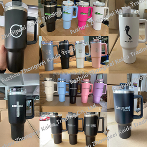 40 oz grande in acciaio inox bottiglia di acqua tazza di caffè a prova di spillamento con manico con tappo e paglia riutilizzabili bicchieri isolati - Product Image 6