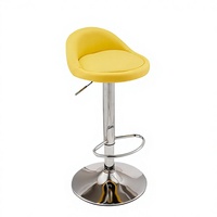 Tabouret de bar moderne en cuir avec hauteur réglable et rotation à 360 degrés pour la maison, l'hôtel, la villa, le salon et le centre commercial