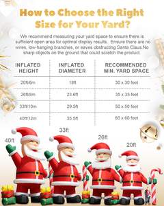 Père Noël gonflable géant lumineux avec décoration de jardin extérieure de Noël gonflable de qualité supérieure pour les fêtes de Noël - Product Image 2