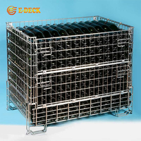 Conteneur en treillis métallique en acier pour le stockage de bouteilles de vin, pliable et empilable, pour entrepôt industriel