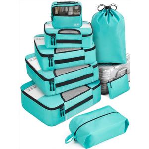 High Quality 8 Pcs <b>Collapsible</b> Travel Organizer Custom logo Expandable Compression Packing Cubes for <b>Suitcases</b> - Product Image 1